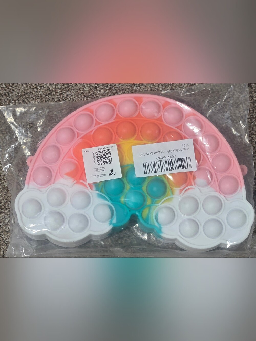 Rainbow Cloud Pop-It Sensory Fidget Kids Purse - Brand New
